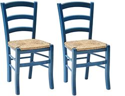 KONTE.DESIGN Set di 2 sedie CENISIA in legno, Blu, 42 x 43 x 88 cm