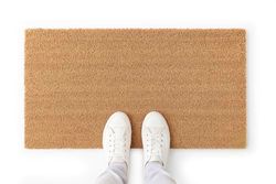 LucaHome Zerbino in Coco Naturale 40 x 70 con Base Antiscivolo Zerbino in Cocco Liscio Zerbino Assorbente Ingresso Casa Ideale per Porta Esterno o Corridoio