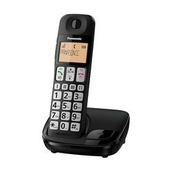 Panasonic KX-TGE310SPB Teléfono Inalámbrico Digital, Base y 1 Auricular, Altavoz Manos Libres, Bloqueo de Llamadas Molestas, Compatibilidad Audífonos, Marcación Con Un Solo Toque, Pantalla LCD, Negro