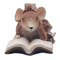 The Leonardo Collection Mice Story Time Sign With Quote Carved Ornaments For Home Decor | Ideal Figurines Friendship Gifts For Women & Men | Lovely Table Centerpiece & Living Room Accessories