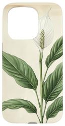 Peace Lily Vintage Scientific Illustration Plant Case for iPhone 15 Pro