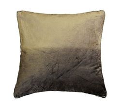 AM Home Feather Insert Ombre Pillow with Beads Edge, Cotton, Chocolate, Queen