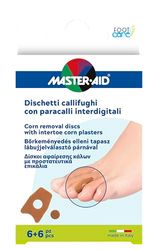 MASTER AID Footcare Calli - Dischetti Con Paracalli Interdigitali - Per la Rimozione dei Calli e la Protezione Interdigitale - 1 Confezione da 6 Dischetti e 6 Paracalli
