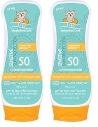 Australian Gold Kids Sensitive Locion Spf50 237ml, Multicolor, Vanilla (Paquete de 2)