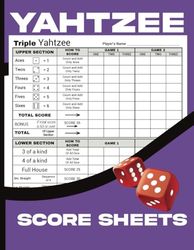 Yatzee Score Pads: Extra-Large Print Score Sheets (8.5 x 11 inches) for Easy Scorekeeping