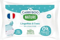 CARRYBOO - 9 * 58 chusteczek z czystą wodą - Chusteczki dla niemowląt z organicznym ekstraktem z nagietka - Bezalergiczne chusteczki czyszczące - Normalna i k pielęgnacja skóry niemowląt - 522