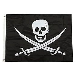 TaylorMade 1814 1814-Bandera Calico Jack de 12 x 18 Pulgadas, Negro