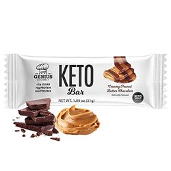 Genius Gourmet KETO Bars Creamy Peanut Butter Chocolate 10 Bars