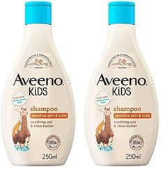 Aveeno Baby Kids Shampoo 250ml | Enriched with Soothing Oat & Shea Butter | Childrens Shampoo Developed for Your Little Superhero | Childrens Toiletries Sets (Pack of 2)