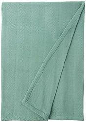 Eddie Bauer - Queen Blanket, Lightweight Cotton Bedding, Home Decor for All Seasons (Herringbone Green, Queen)