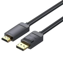 Converter, DisplayPort naar HDMI, 4K, 2 m, zwart, duurzame materialen, ideaal voor het aansluiten van multimedia-apparaten.*