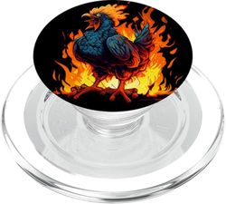 Gallo enojado para los amantes del pollo caliente y los gallos del infierno PopSockets PopGrip para MagSafe