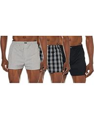 Calvin Klein Hombre Pack de 3 Bóxers Largos, Multicolor (Blk/Morgan Plaid /Montague Stripe), M