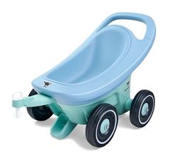 Big Buggy 3-in-1 loopwagen met verstelbare remfunctie, aanhanger, inclusief 4 fluisterwielen, blauw-turquoise Big Buggy, voor kinderen vanaf 1 jaar