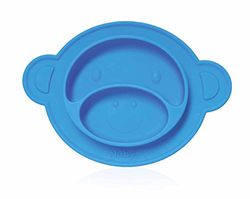 Nûby ID92913BLUE halkfri mattallrik av silikon, blå