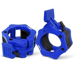 Yes4All 5 cm skivstångsklämmor par, Pro Lockjaw krage set för olympisk stång, snabbfrigörande viktplatta lås hantelklämmor för tyngdlyftningsträning och styrketräning (blå)