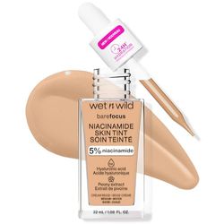 Wet n Wild Bare Focus Niacinamide Skin Tint, Fond de Teint Léger avec FormuleModulable, Enrichi en Acide Hyaluronique et VitamineE pour un LookRadieux, Cream Beige