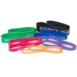 Serious Steel Fitness 81 cm (32 tum) motståndsband (bärbart träningsband system träningsband - bra för individer under 70 tum höga) (set ( 0- 5))