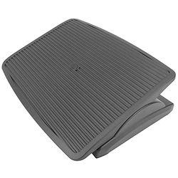 PrimeMatik - Reposapiés con Plataforma Ajustable de plástico Negro 450 x 350 mm