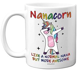 Stuff4 Nana Birthday Gifts - Nanacorn - Best Nana Mugs, Happy Birthday Mug, Special Christmas Nanny Gifts from Grandchildren, Funny Xmas Tea Coffee Cup Cups, 11oz Ceramic Dishwasher Safe Mugs