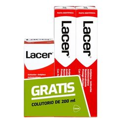Lacer PDL Pacote de pasta dentífrica de 125 ml + 200 ml grátis ação antiplaca, anti-cáries, antimicrobiana, combate a flores que causa as cáries, fortalece o esmalte e a dentina, proteção integral