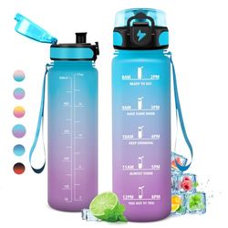 Waterfles voor kinderen, 500 ml, motiverend en lekvrij, herbruikbaar, waterreservoir voor kinderen, school, kleuterschool, fiets, fitnessstudio, 500 ml