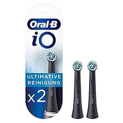 Oral-B iO Tecnología innovadora - Cabezales de limpieza para cepillo de dientes eléctrico, 2 unidades, innovadora limpieza dental con la tecnología iO, negro