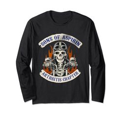 Sons Of Aspirin Artrite Capitolo Per Uomini Donne Divertente Biker Maglia a Manica