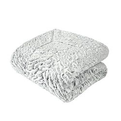 Sleepdown Luxury Tone Tone Faux Fur Grey Charcoal Throw Over Sofa Super Soft Warm Cosy Bed Blanket Bedspread - 150cm x 200cm