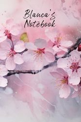 Blanca’s Notebook: Personalized Diary Journal for Blanca, Stylish Watercolor Apple Blossom Diary, 6"x 9" 160 Lined Pages