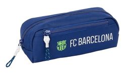 Safta F.C. BARCELONA NAVY BLUE - Triple Small Pencil Case, Children's Pencil Case, Ideal for School Age Children, Comfortable and Versatile, Quality and Resistance, 22 x 6 x 8.5 cm, navy, M, Casual