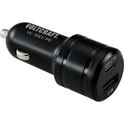 VOLTCRAFT VC-30CC-PD USB-laddare 30 W 1x USB-A, 1x USB-C® Power Delivery Svart Personbil USB Power Delivery (USB-PD)