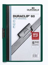 Durable 220932 Carpeta con pinzas Duraclip Original 60 (para 1 a 60 hojas A4), 25 piezas, gasolina/verde oscuro