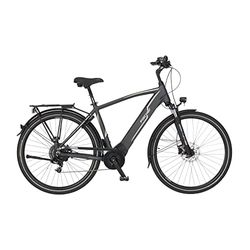 Fischer Elcykel Trekking, VIATOR 5.0i elcykel för män, RH 50 cm, mellanmotor 50 Nm, 36 V batteri i ram, skiffergrå matt, 28 tum