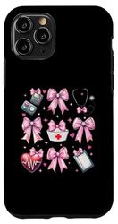 Coquette Bow Cardiac Nurse CVICU ICU CICU Cardiologia Infermieristica Custodia per iPhone 11 Pro