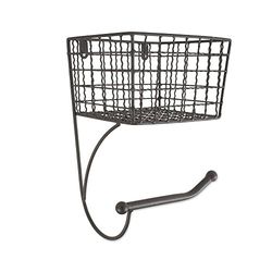 Home tradizioni Rustico Wall Mount Tissue Roll Dispenser Cestino per Il Bagno, Grigio, Porta Carta igienica