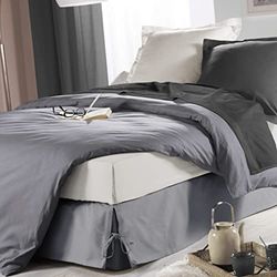 Douceur d'Intérieur Sommina Bed Base Cover with Ties 90 x 190 cm Grey