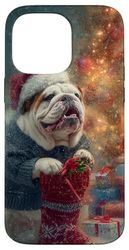 English Bulldog Christmas Dog Art Holiday Design Case for iPhone 14 Pro Max