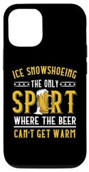 Carcasa para iPhone 12/12 Pro Paseos con raquetas de nieve en hielo donde la cerveza no