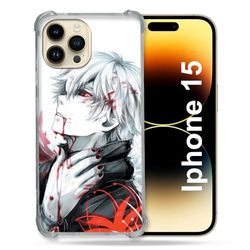 Cokitec Wzmocniona obudowa do iPhone'a 15 (6.1) Manga Tokio Ghoul Kaneki Biały