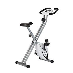 Ultrasport F-Bike, F-Rider Basics, cykeltränare, fitnesscykel LCD träningsdator, hopfällbar motionscykel, Max. Användarvikt 110 kg, pulsmätning, 8 motståndsnivåer, trimhjul, Vit/Silver