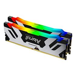 Kingston FURY Renegade Noir RGB XMP 96GB 6400MT/s DDR5 CL16 DIMM Mémoire pour PC de Gamer (Kit de 2) - KF564C16RSAK2-96