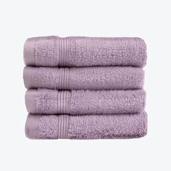 Allure Bath Fashions Serviettes de Luxe Ultra Douces en Coton égyptien Absorbant et séchage Rapide 500 g/m² (4 Serviettes pour Le Visage, Lilas)