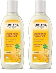 WELEDA - Shampooing regénérant à l'Avoine - Lisse et fortifie les cheveux - Pour les cheveux secs et abîmés - NATRUE* - Vegan*** - 190 ml (Lot de 2)