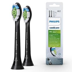 Testine per spazzolino sonico Philips Sonicare Original W2 Optimal White Standard - Confezione da 2 unità in nero (modello HX6062/13)