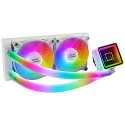 Mars Gaming MLULTRA240W Gaming ML-ULTRA240 Wit Vloeibare CPU Koeling TDP 500W Infinity Mirror 2 Stille FDB ARGB Ventilatoren ARGB Buizen Universele Multisocket