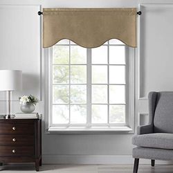 Elrene Home Fashions Colette Cantonnière festonnée en Soie synthétique Doré 127 x 53,3 cm