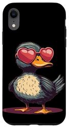 Bellissimi occhiali da sole a forma di anatra con amore per ragazzi Custodia per iPhone XR