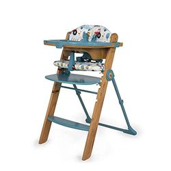 Trona Waffle de Cosatto, apta desde el nacimiento hasta los 100Kg, altura ajutable, plegable, reposapies ajustable, bandeja y almohadillas de asiento extraíbles y lavables (Old Macdonald)