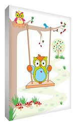 Feel Good Bloquear Arte Decorativo de la madre y del bebé del búho en el árbol X 10,5 X 14,8 cm 2